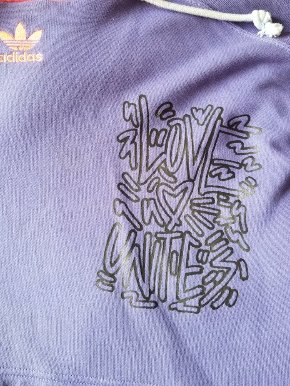 Adidas Women's Hoodie Small Colorblock Love Unites Kris Andrew Cropped Pride - Picture 6 of 11